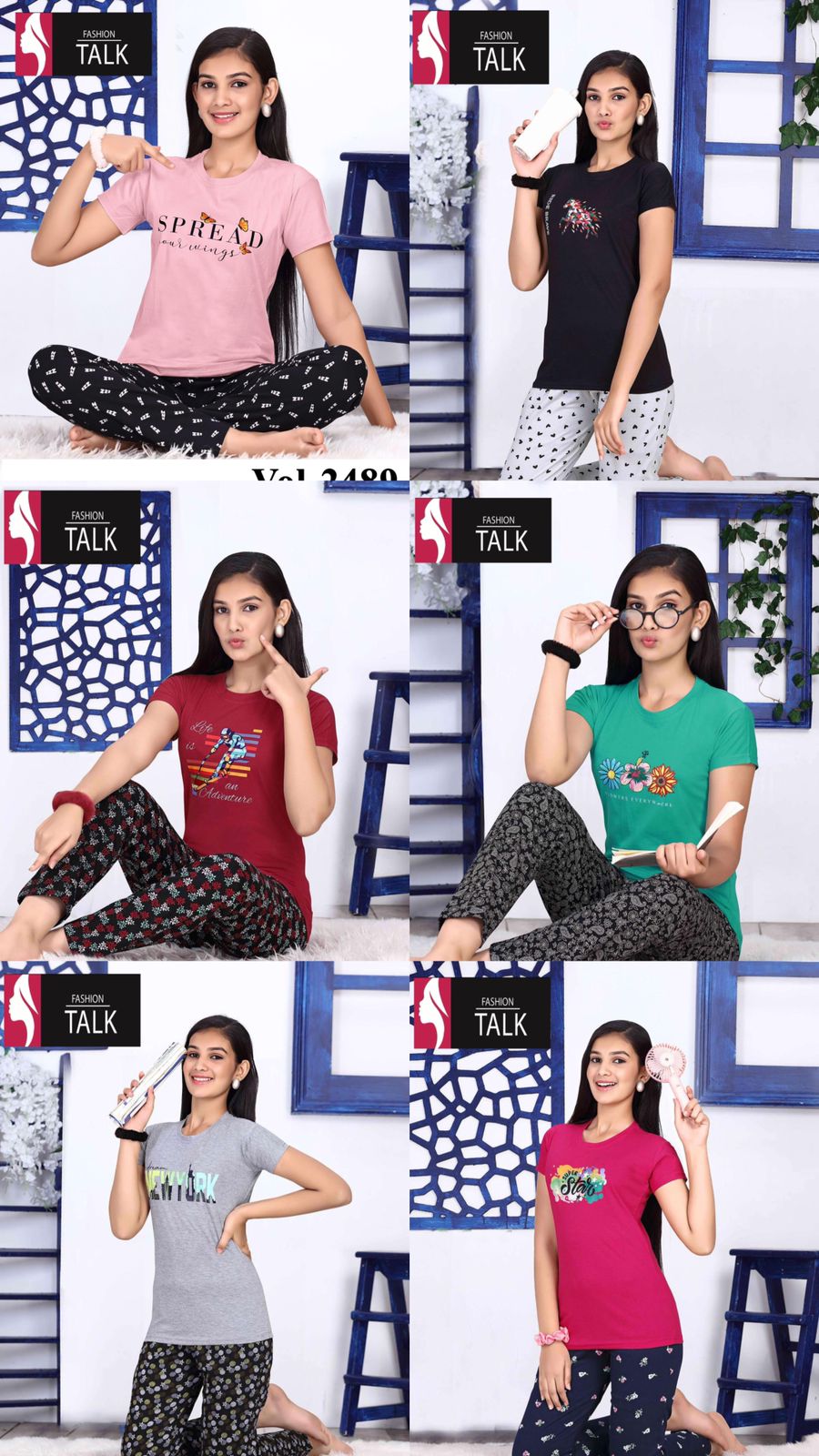 Ft Juliet 2489 Night Wear Hosiery Cotton Printed Nightdress Collection